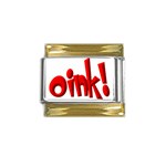 Oink Gold Trim Italian Charm (9mm)