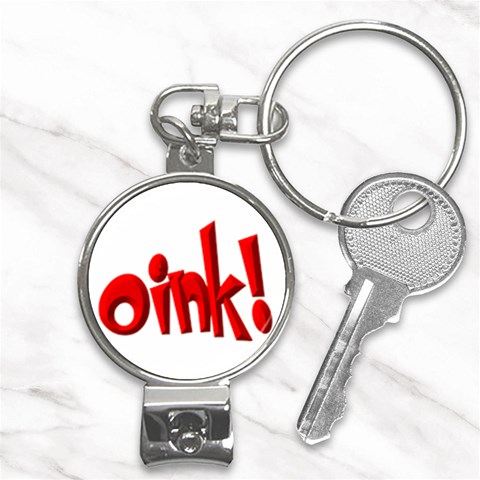 Oink Nail Clippers Key Chain from ArtsNow.com Front