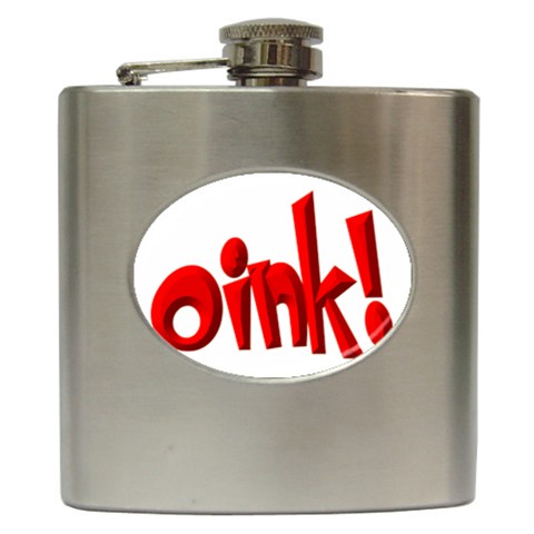 Oink Hip Flask (6 oz) from ArtsNow.com Front