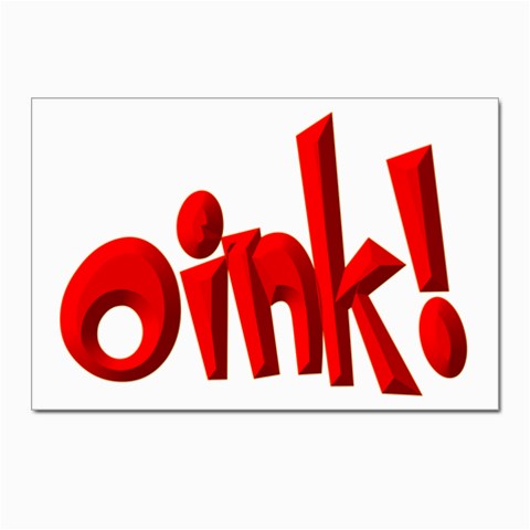 Oink Postcards 5  x 7  (Pkg of 10) from ArtsNow.com Front