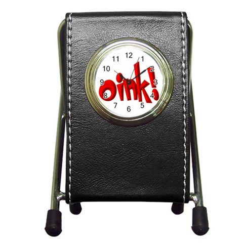 Oink Pen Holder Desk Clock from ArtsNow.com Front