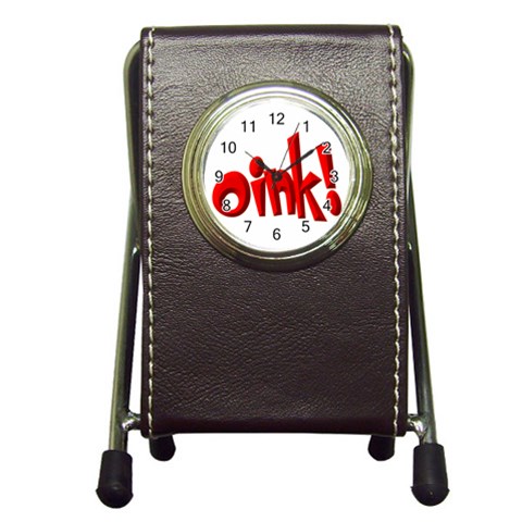 Oink Pen Holder Desk Clock from ArtsNow.com Front