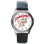 Love my pig Round Metal Watch
