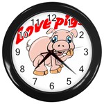 Love my pig Wall Clock (Black)