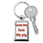 Love my pig Key Chain (Rectangle)