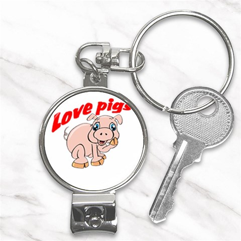 Love my pig Nail Clippers Key Chain from ArtsNow.com Front