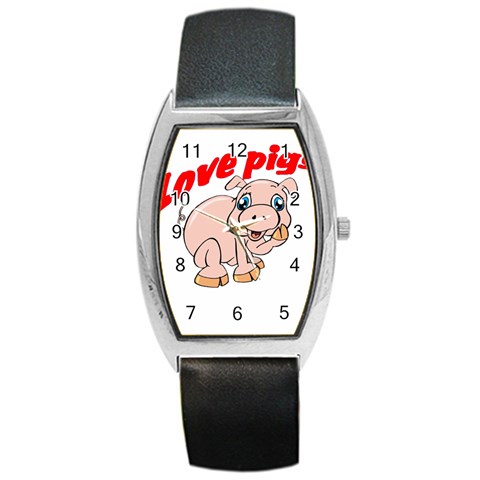 Love my pig Barrel Style Metal Watch from ArtsNow.com Front
