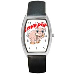 Love my pig Barrel Style Metal Watch