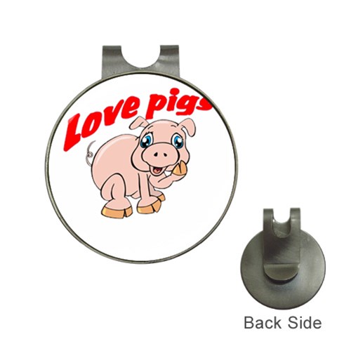 Love my pig Golf Ball Marker Hat Clip from ArtsNow.com Front