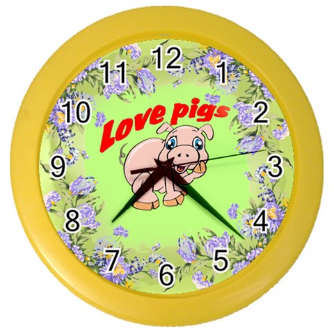 Love my pig Color Wall Clock from ArtsNow.com Front