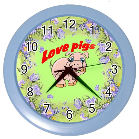 Love my pig Color Wall Clock from ArtsNow.com Front