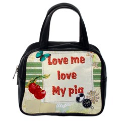 Love my pig Classic Handbag (Two Sides) from ArtsNow.com Back