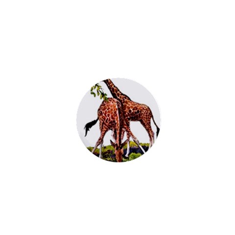 Drinking giraffe 1  Mini Button from ArtsNow.com Front