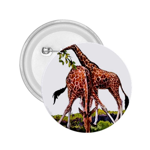 Drinking giraffe 2.25  Button from ArtsNow.com Front