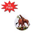 Drinking giraffe 1  Mini Magnet (10 pack) 
