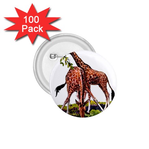 Drinking giraffe 1.75  Button (100 pack)  from ArtsNow.com Front