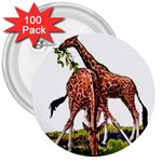 Drinking giraffe 3  Button (100 pack)