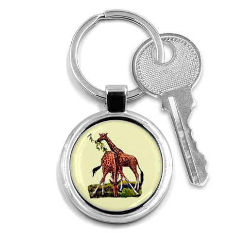 Drinking giraffe Key Chain (Round) from ArtsNow.com Front