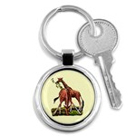 Drinking giraffe Key Chain (Round)