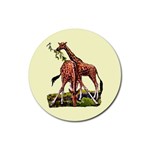 Drinking giraffe Rubber Round Coaster (4 pack)