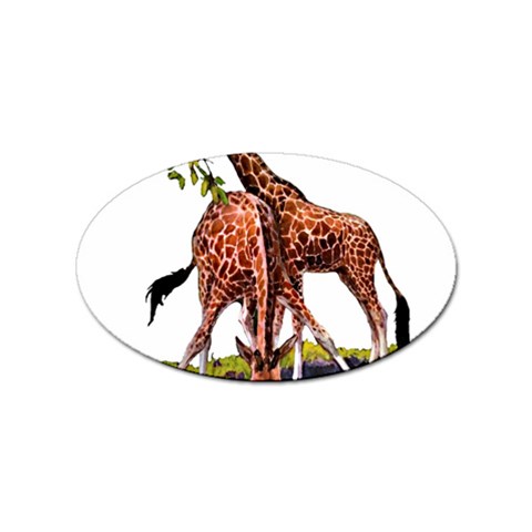 Drinking giraffe Sticker Oval (10 pack) from ArtsNow.com Front