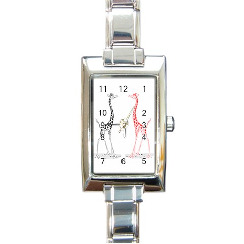 Cute giraffes Rectangular Italian Charm Watch from ArtsNow.com Front