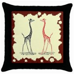 Cute giraffes Throw Pillow Case (Black)