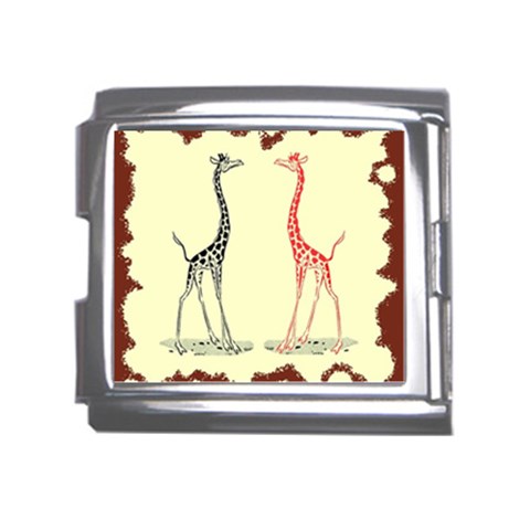 Cute giraffes Mega Link Italian Charm (18mm) from ArtsNow.com Front