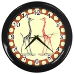 Cute giraffes Wall Clock (Black)