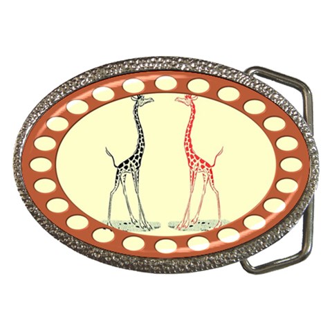 Cute giraffes Belt Buckle from ArtsNow.com Front
