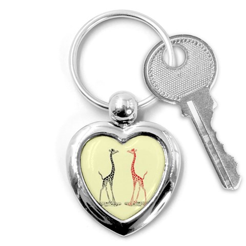 Cute giraffes Key Chain (Heart) from ArtsNow.com Front