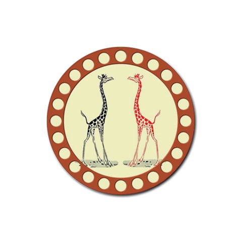 Cute giraffes Rubber Coaster (Round) from ArtsNow.com Front