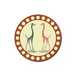 Cute giraffes Rubber Coaster (Round)