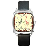 Cute giraffes Square Metal Watch