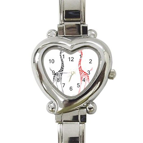 Cute giraffes Heart Italian Charm Watch from ArtsNow.com Front