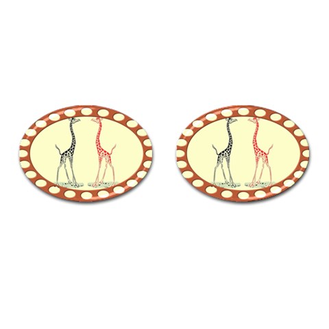 Cute giraffes Cufflinks (Oval) from ArtsNow.com Front(Pair)