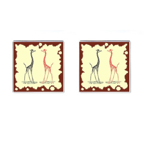 Cute giraffes Cufflinks (Square) from ArtsNow.com Front(Pair)