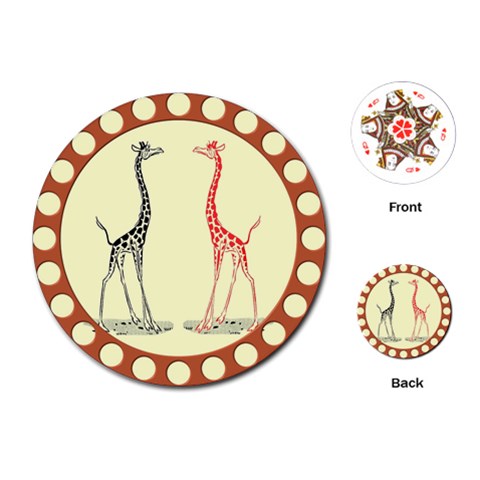 Cute giraffes Playing Cards (Round) from ArtsNow.com Front