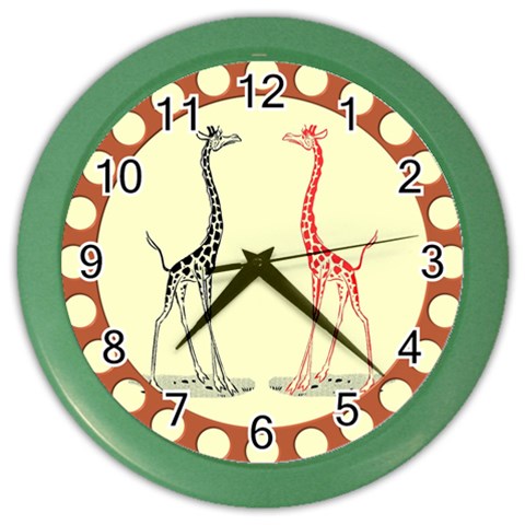 Cute giraffes Color Wall Clock from ArtsNow.com Front