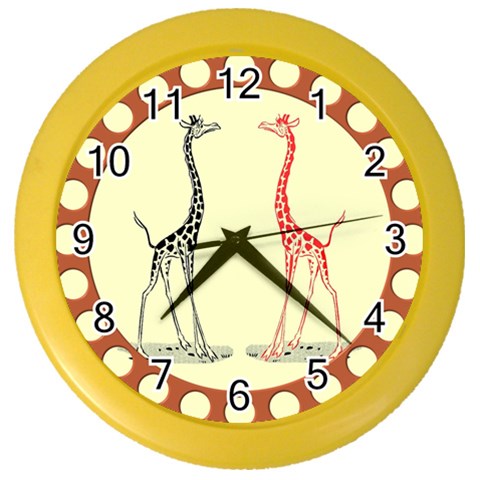 Cute giraffes Color Wall Clock from ArtsNow.com Front