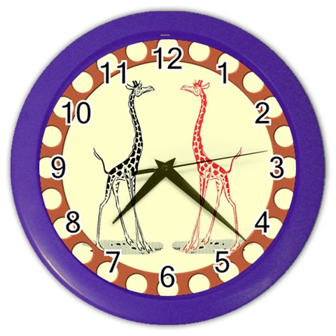 Cute giraffes Color Wall Clock from ArtsNow.com Front