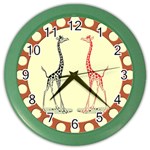 Cute giraffes Color Wall Clock