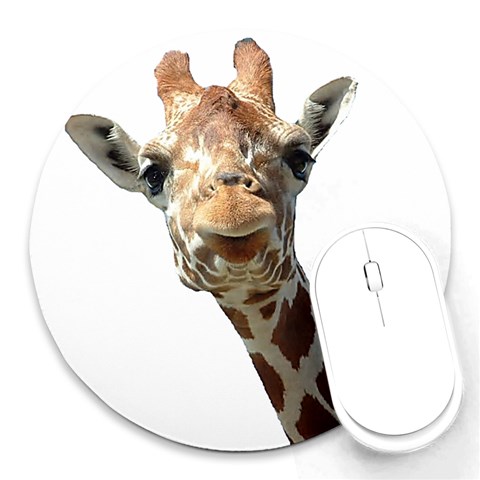 Giraffe Round Mousepad from ArtsNow.com Front