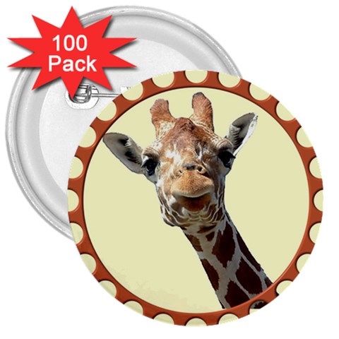 Giraffe 3  Button (100 pack) from ArtsNow.com Front