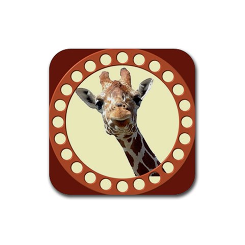 Giraffe Rubber Coaster (Square) from ArtsNow.com Front