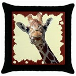 Giraffe Throw Pillow Case (Black)