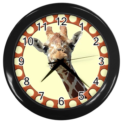 Giraffe Wall Clock (Black) from ArtsNow.com Front