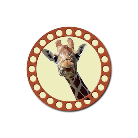 Giraffe Rubber Round Coaster (4 pack) from ArtsNow.com Front
