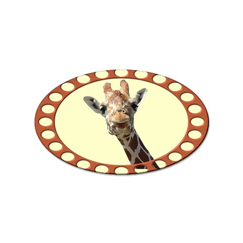 Giraffe Sticker (Oval) from ArtsNow.com Front