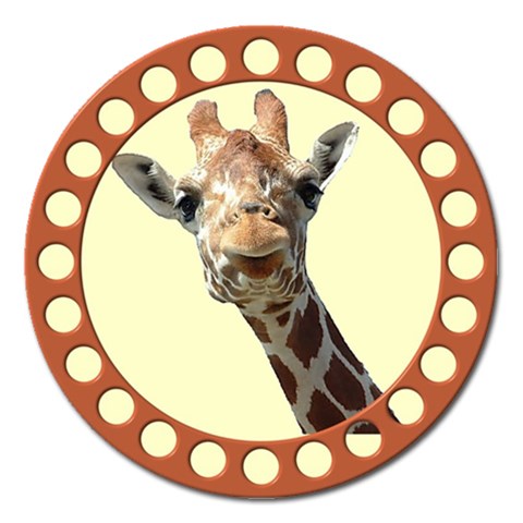 Giraffe Magnet 5  (Round) from ArtsNow.com Front